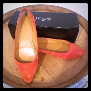 Size 9 (run large) J Crew Coral Suede Flats